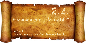 Rozenberger László névjegykártya
